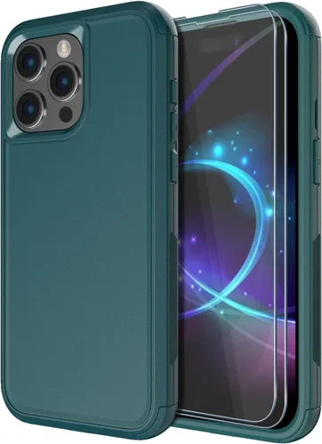 Miniatura 23 de Diverbox Funda para iPhone 15 Plus [a prueba de golpes] [a prueba de caídas] [protector de pantalla de vidrio templado], funda de protección