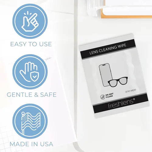Miniatura 2 de FRESHLENS Toallitas de limpieza – Toallitas para lentes, gafas de sol y teléfono celular – Sin arañazos – Toallas prehumedecidas sin rayas