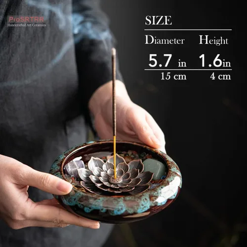 Miniatura 2 de Soporte para palo de incienso-Crystal Lotus Incienso,Quemador de incienso de cerámica
