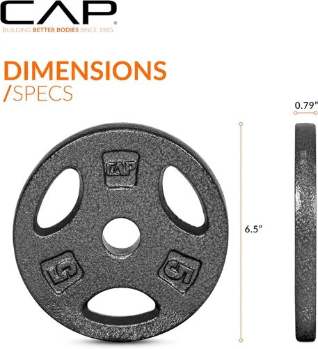 Miniatura 5 de CAP Barbell Placas de peso de agarre estándar de 1 pulgada Negro