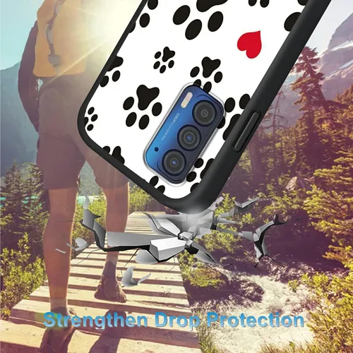 Miniatura 2 de Funda delgada para Moto Edge 2021 TPU con diseño de hojas de arte, cubierta de protección de cuerpo completo de goma de gel suave para Motorola Edge