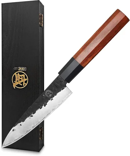Miniatura 11 de MITSUMOTO SAKARI Cuchillo de chef Gyuto de 8 pulgadas, cuchillos de chef de cocina forjados a mano japoneses, acero de alto carbono 9CR18MOV de 3
