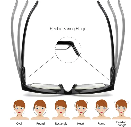 Miniatura 3 de 3 Pack Oversize Square Design Reading Glasses for Women, Blue Light Blocking Computer Reader