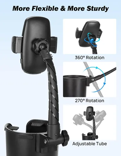 Miniatura 2 de JOYTUTUS Soporte de teléfono para automóvil, soporte de teléfono celular ajustable de cuello de cisne largo para iPhone, Samsung, Google y todos