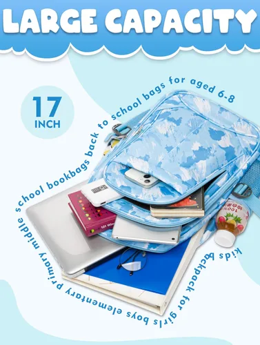 Miniatura 45 de BLUEFAIRY - Mochilas para niños y niñas, escuela primaria, jardín de niños