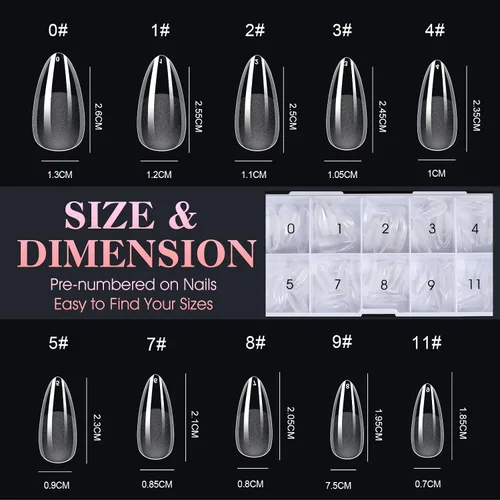 Miniatura 6 de Gelike EC Kit de 240 Puntas de Uñas de Gel Suave - Extensiones de Uñas Completas con Cobertura Transparente - Puntas de Uñas Postizas de Gel