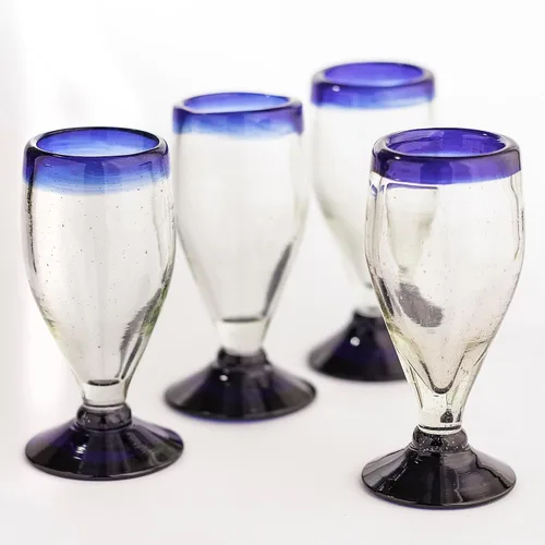 Miniatura 31 de Vasos de chupito mexicanos artesanales (juego de 4) – Verde bosque – Cristalería soplada a mano de 2 onzas – Auténtico juego de tequila de vidrio