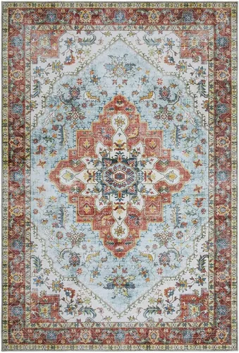 Miniatura 11 de COZYLOOM Alfombra vintage de 2 x 6 pies, estilo oriental con estampado floral, envejecida, estética, bohemia, de felpilla, para entrada, pasillo