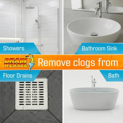 Miniatura 5 de FlexiSnake Kit de herramientas para eliminar obstrucciones de pelo de serpiente, fregadero, tubería, baño, limpiador de drenaje de bañera, 18