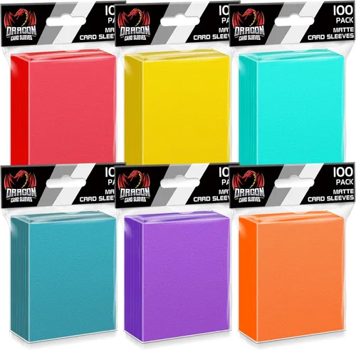600 unidades de fundas para tarjetas con apertura superior para cartas coleccionables, 6 colores de fundas suaves para cartas de béisbol estándar,