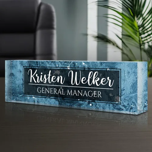 Miniatura 33 de Placa de nombre personalizada para escritorio, placas de nombre grabadas personalizadas para hombre, regalos del día del jefe para jefe, decoración