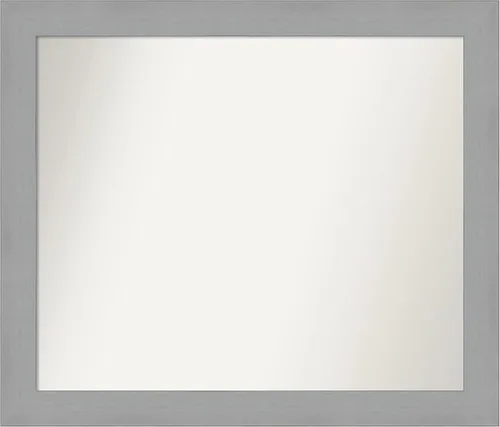 Miniatura 276 de Amanti Art Espejo de baño plateado para sobre fregadero, 23 x 23 pulgadas, espejo cuadrado plateado en ángulo, marco de madera moderno medio, se