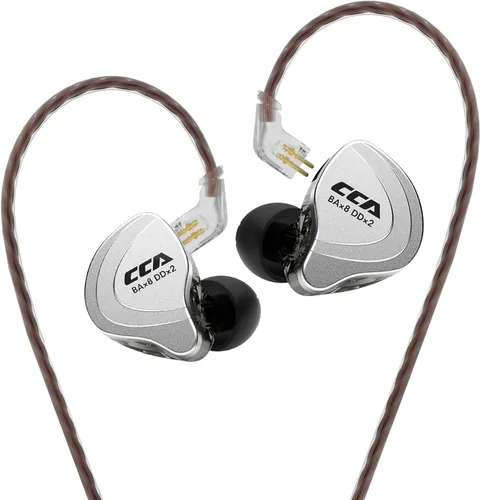CCA C10 Pro - Monitor intrauditivo, HiFi 1DD 4BA Hybrid Five Drivers in-Ear Earphone, carcasa de aleación de zinc + auriculares de resina con cable