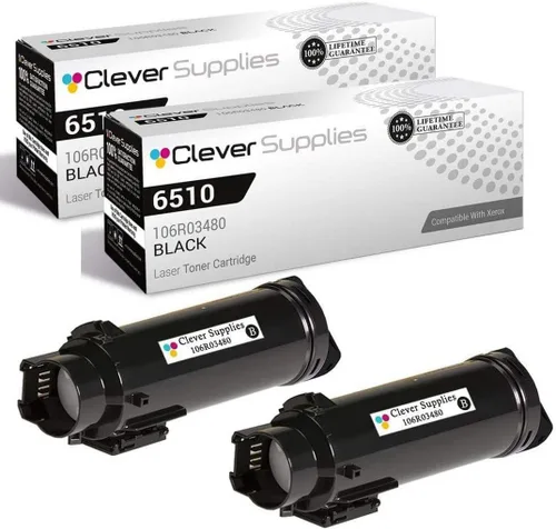 CS compatible Xerox Phaser 6510/WorkCentre 6515 (106r03480) 2 cartuchos de tóner negro para Phaser 6510, WorkCentre 6515 2 negro