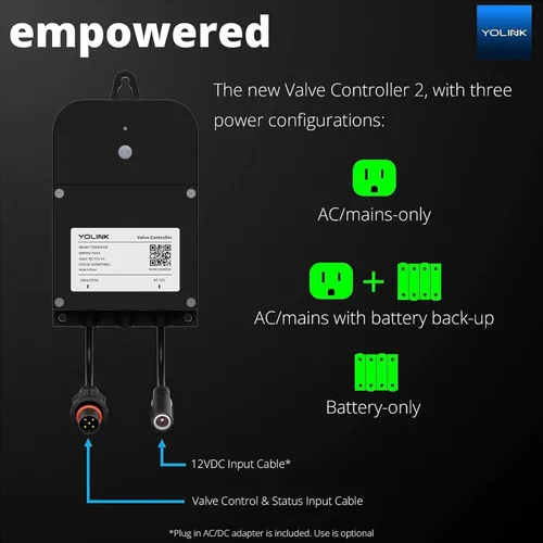 Miniatura 4 de Kit de control de válvula inteligente inalámbrico YoLink, válvula motorizada de acero inoxidable certificada NSF de 1/2", controlador inalámbrico 2