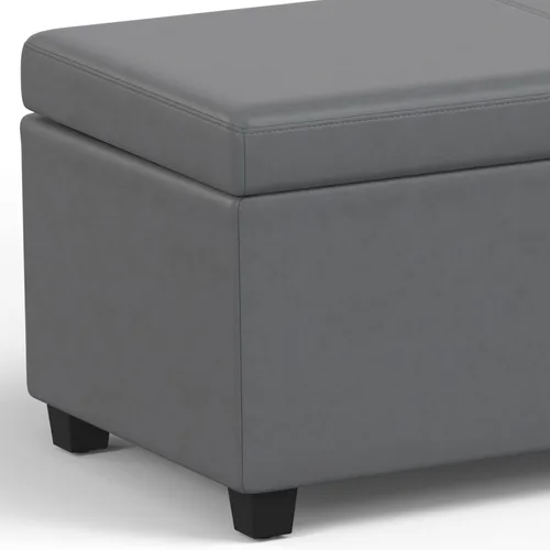 Miniatura 6 de SIMPLIHOME Avalon - Banco contemporáneo tipo otomana rectangular con almacenamiento extragrande de 54 pulgadas de ancho, de pelo sintético de Gris