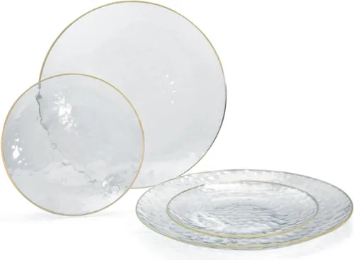 "Ocasiones" Paquete de 50 platos (25 invitados) - Juego de platos de plástico desechables para fiestas de boda pesados, cena de 25 x 10 pulgadas +