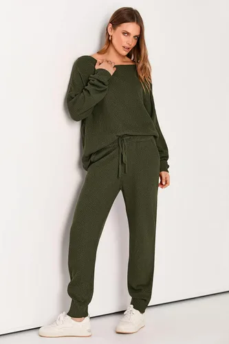Miniatura 4 de PRETTYGARDEN Conjunto de 2 piezas para mujer, sudadera de manga larga y pantalones largos, ropa de descanso