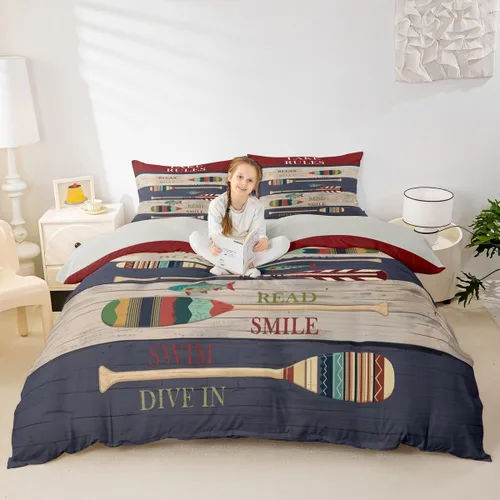 Miniatura 14 de Erosebridal Juego de ropa de cama con diseño de Feliz Navidad, adorable funda de edredón de muñeco de nieve tamaño individual para niños y niñas