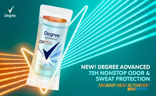 Miniatura 6 de Degree Desodorante Antitranspirante Avanzado, paquete de 4, Protección contra Sudor y Olor por 72 Horas, Shower Clean, Antitranspirante para Mujeres