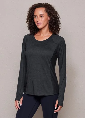 Miniatura 6 de RBX Active - Camiseta de manga larga para mujer, súper suave, con teñido espacial, para correr