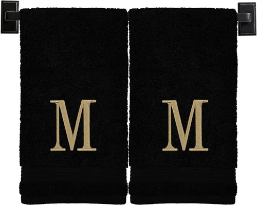 Miniatura 65 de Toallas de mano con monograma para baño, algodón turco de lujo, bordadas en Estados Unidos, juego de 2, elige el color del juego