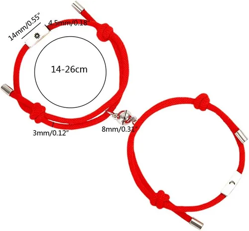 Miniatura 5 de Dsxnklnd - Juego de 2 pulseras magnéticas de distancia para amantes del sol y la luna, para parejas, amantes de la amistad, joyería de moda, regalo