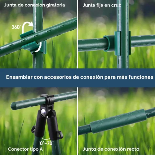Miniatura 5 de NANOPRETTY Estacas de jardín de 8 pies para soporte de plantas al aire libre, varillas de metal de 0.78 pulgadas de diámetro, postes de metal