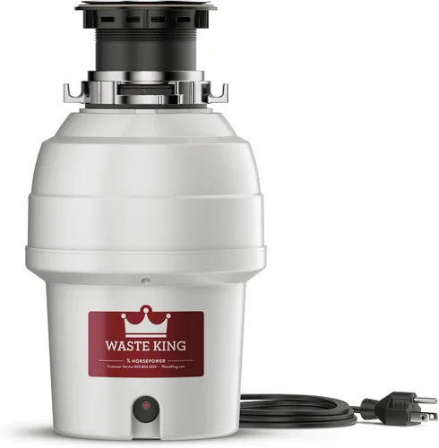 Waste King Triturador de basura para fregadero de cocina con cable de alimentación, eliminador de residuos de alimentos, L-3200