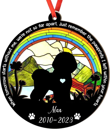 Miniatura 71 de Adorno personalizado para atrapasoles de sabueso afgano, adorno de Navidad de sabueso afgano, regalo para perro amante, sabueso afgano conmemorativo