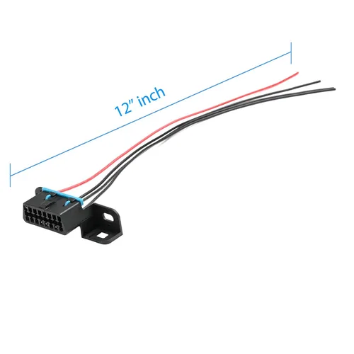 Miniatura 7 de OBD II OBD2 - Conector de arnés de 4 cables, puerto de salpicadero, cable estañado abierto, coleta, cables completos, diagnóstico de tablero