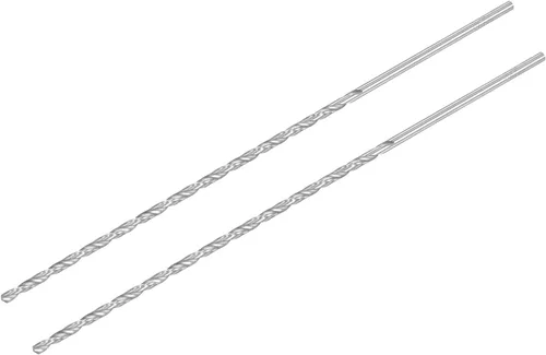 Miniatura 26 de uxcell HSS (acero de alta velocidad) Brocas helicoidales extralargas, diámetro de taladro de 0.118 in de diámetro de 7.874 in de longitud