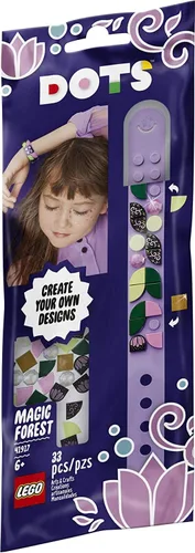 LEGO DOTS Pulsera Bosque Mágico 41917 Kit de Manualidades DIY para Niños, Es un Gran Regalo de Cumpleaños para Niños que Aman los Juguetes Creativos