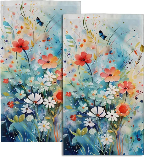 Miniatura 24 de Toalla de mano de baño de ancla, 2 piezas, toallas de mano absorbentes náuticas a rayas blancas, anclajes marinos, toalla facial suave
