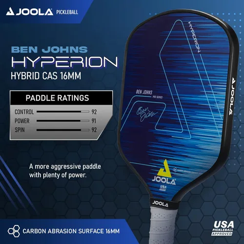 Miniatura 2 de JOOLA Ben Johns CAS 16mm Carbon Fiber Pickleball Paddle - CAS Surface Tech - Control & Power Paddle - USAP Approved - Aero Curve - Feel-Tec Pure