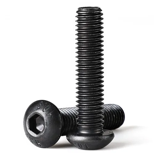 Tornillos de cabeza de botón M5-0.031 x 0.315 in Tornillos de acero de aleación de grado 10.9 métricos, acabado de óxido negro, totalmente roscado,