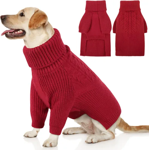 Miniatura 12 de Queenmore Suéter para perro, suéter para cachorros para perros pequeños, suéteres cálidos de invierno y otoño para perros, niñas y niños, suéter