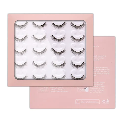 Miniatura 7 de Pestañas cortas de aspecto natural 6D, pestañas de visón finas, 10 pares, 100% hechas a mano, pestañas postizas reutilizables