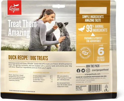 Miniatura 2 de ORIJEN Golosinas para perros con receta de pato liofilizado, 3.25 onzas