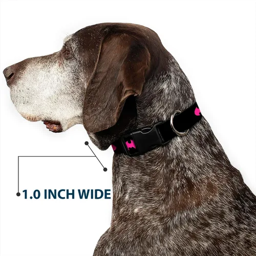 Miniatura 6 de DC Comics Collar para mascotas, collar de perro, hebilla de plástico, señal de Batman fucsia negro, 11 a 16.5 pulgadas, 1.0 pulgadas de ancho