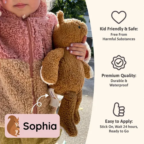 Miniatura 6 de Etiquetas de nombre personalizadas para niños (60) – Adhesivos personalizados impermeables y duraderos para ropa, guardería, oficina y suministros