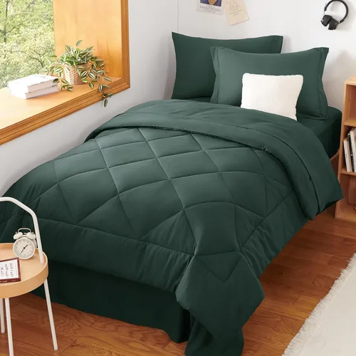 Miniatura 184 de CozyLux Juego de edredón tamaño King, color naranja quemado, toda la ropa de cama en una sola bolsa, 7 piezas: edredón, fundas de almohada