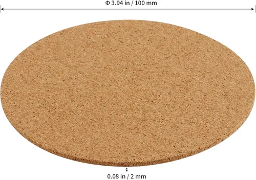 Miniatura 2 de SHEUTSAN 240 piezas de corcho autoadhesivo redondo de 4 x 4 pulgadas, hojas de respaldo antideslizantes en blanco para posavasos, decoración