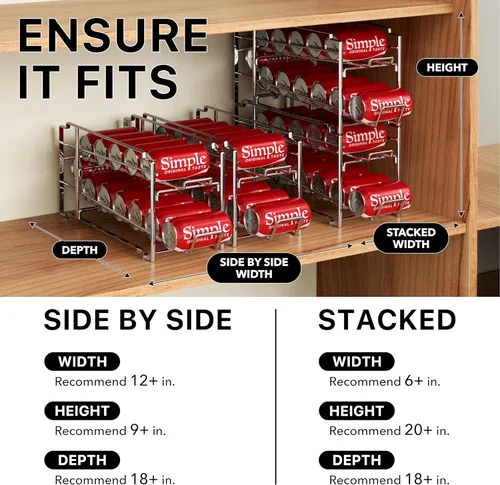 Miniatura 3 de Simple Houseware Dispensador para latas de bebida, de carga frontal, apilable, cromo, paquete de 2