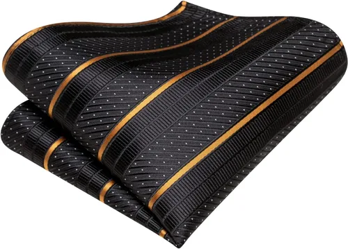 Miniatura 6 de Hi-Tie Corbata clásica de cachemira para hombre con pañuelo y gemelos a cuadros