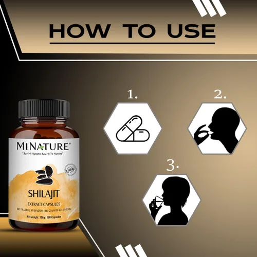 Miniatura 4 de Cápsulas Shilajit – Extracto sin OMG de mi Nature 180 cápsulas vegetales Promueve la energía vibrante y la vitalidad 1000 mg Cápsulas