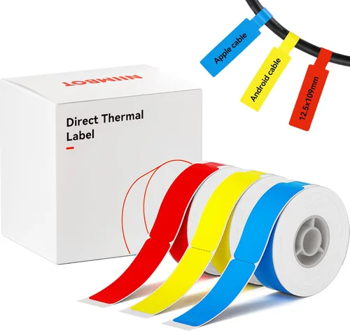 Miniatura 17 de Cinta para hacer etiquetas azul NIIMBOT para D11/D110/D101, 0.49" x 4.29" (12.5mm x 109mm), cinta de etiquetas térmica para reemplazo de cinta
