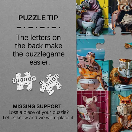 Miniatura 7 de Rompecabezas de animales divertidos de 1000 piezas para adultos, rompecabezas de animales para hacer popa, rompecabezas colorido, león elefante