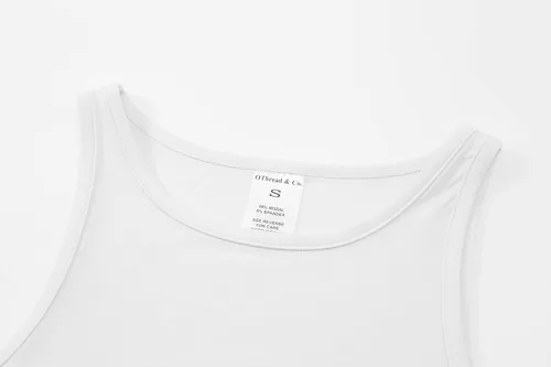 Miniatura 5 de OThread & Co. Camiseta corta sin mangas con cuello redondo para mujer, dobladillo asimétrico, básica, cómoda, elástica