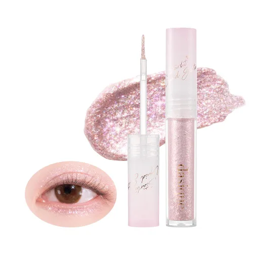Miniatura 13 de dasique Starlit Jewel - Brillo líquido c #01 Frozen Gold Sombra de purpurina parpadeante Maquillaje coreano Maquillaje de ojos brillante